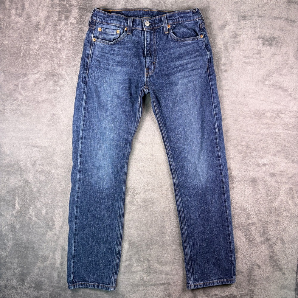 Levi's 505 Regular Fit Jeans Mens 30x32 Blue Straight Leg Stretch Denim Workwear